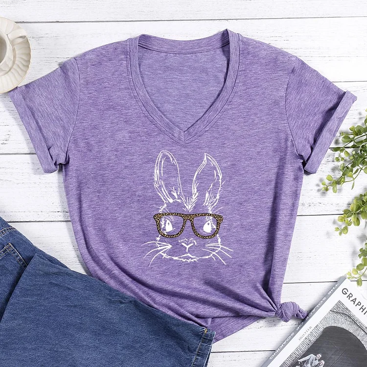 Easter rabbit V-neck T Shirt-Annaletters
