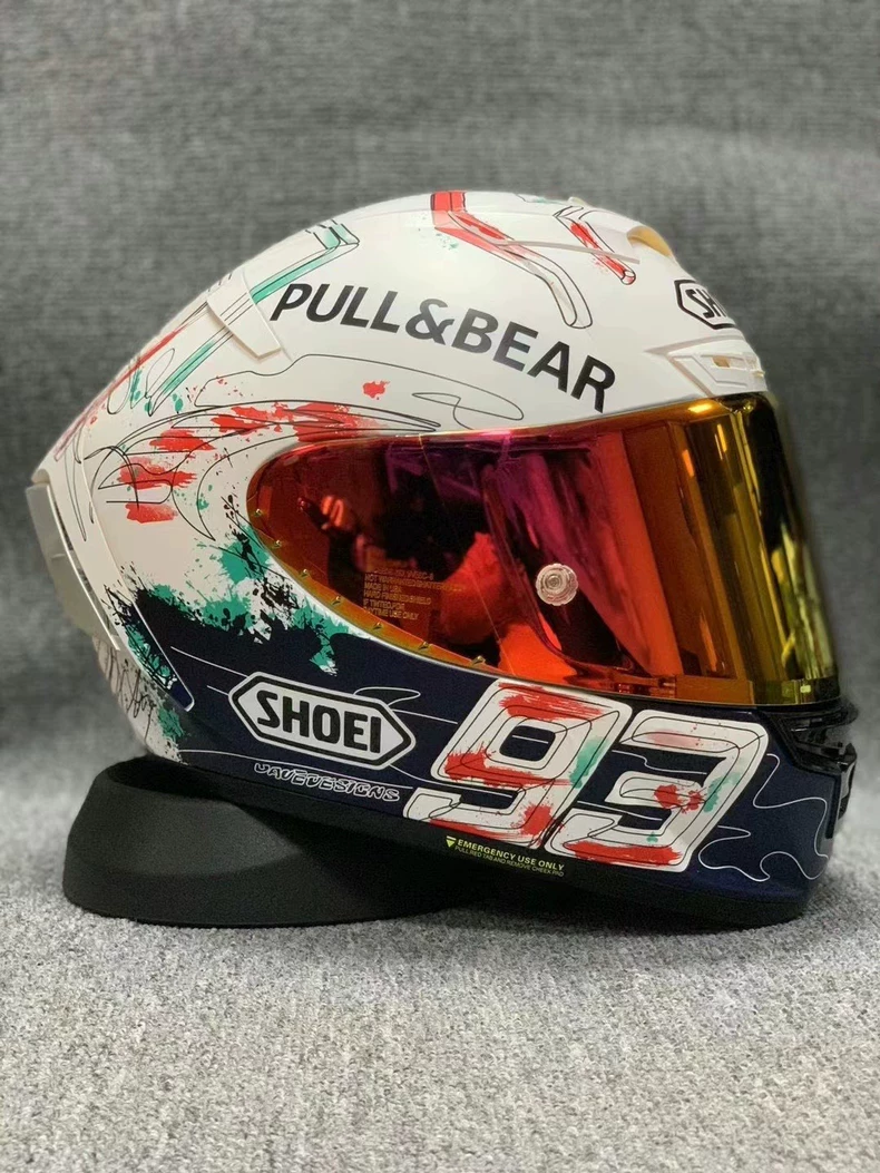 Shoei X14 Ant Full Color Graffiti Full Face Helmet Motorcycle Four Seasons Helmet Motorcycle Sports Gear Full Face Fighting Stance Helmet