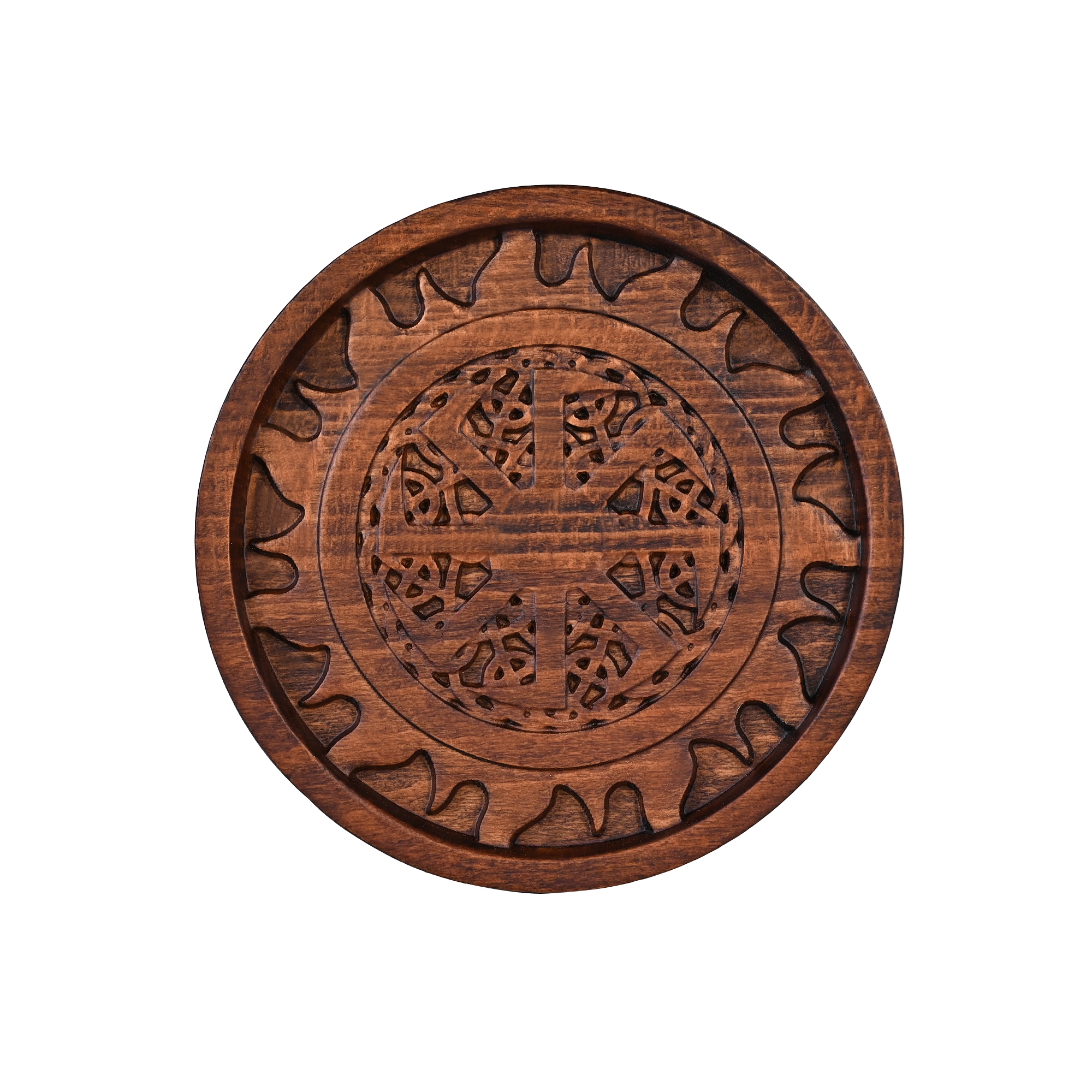 Beech Wood Coaster: Nordic Symbols and Nature’s Philosophy