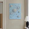 DIY Pearl Painting Blue Planet for Home Wall Decor with Frame(30x40cm)