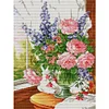 [Limited stock-Cross Stitch]Flowers On Windowsill-Full Embroidery 2 Strands 14CT Stamped Cross Stitch-35*47CM