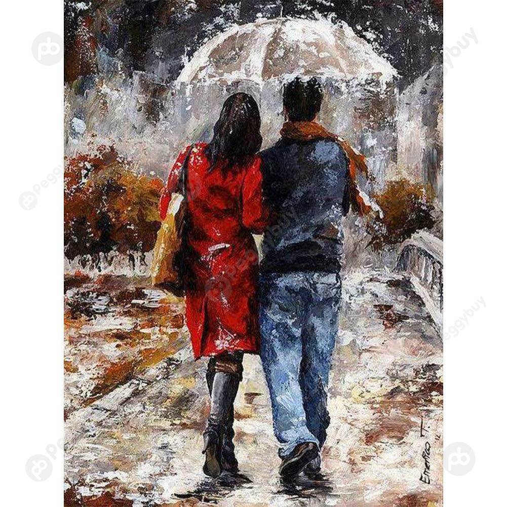 

40*50CM Paint By Numbers-Umbrella Couples, 501 Original