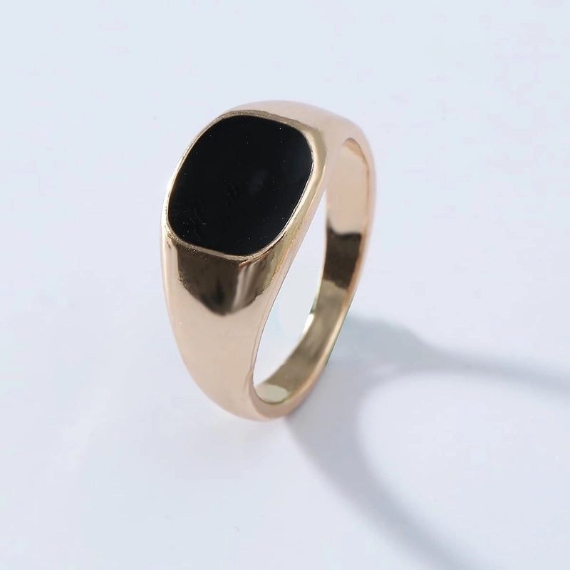 Men’s Fashion Geometric Drip Glossy Thick Alloy Ring