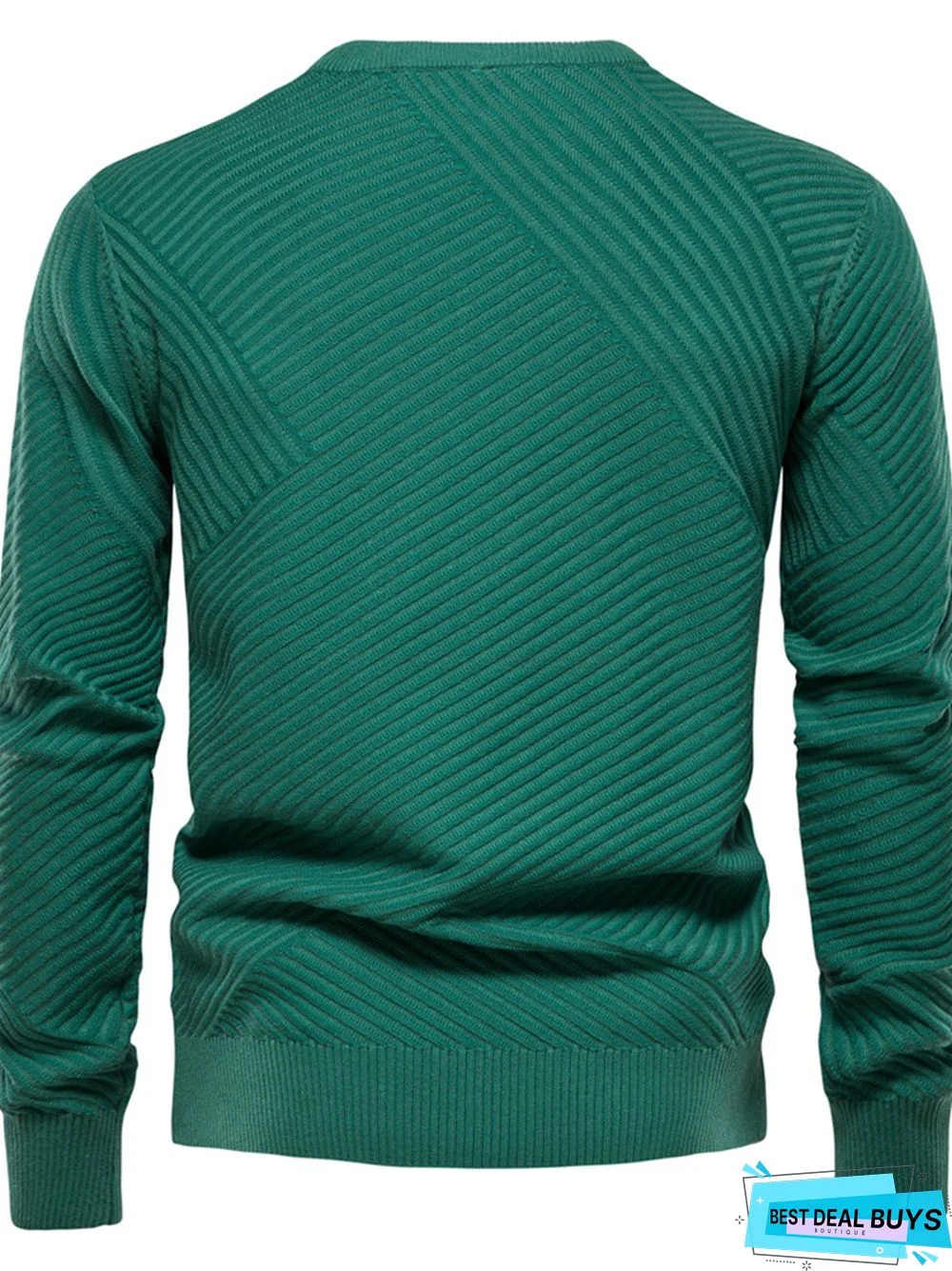 Men's Crewneck Solid Color Pullover Knit Sweater