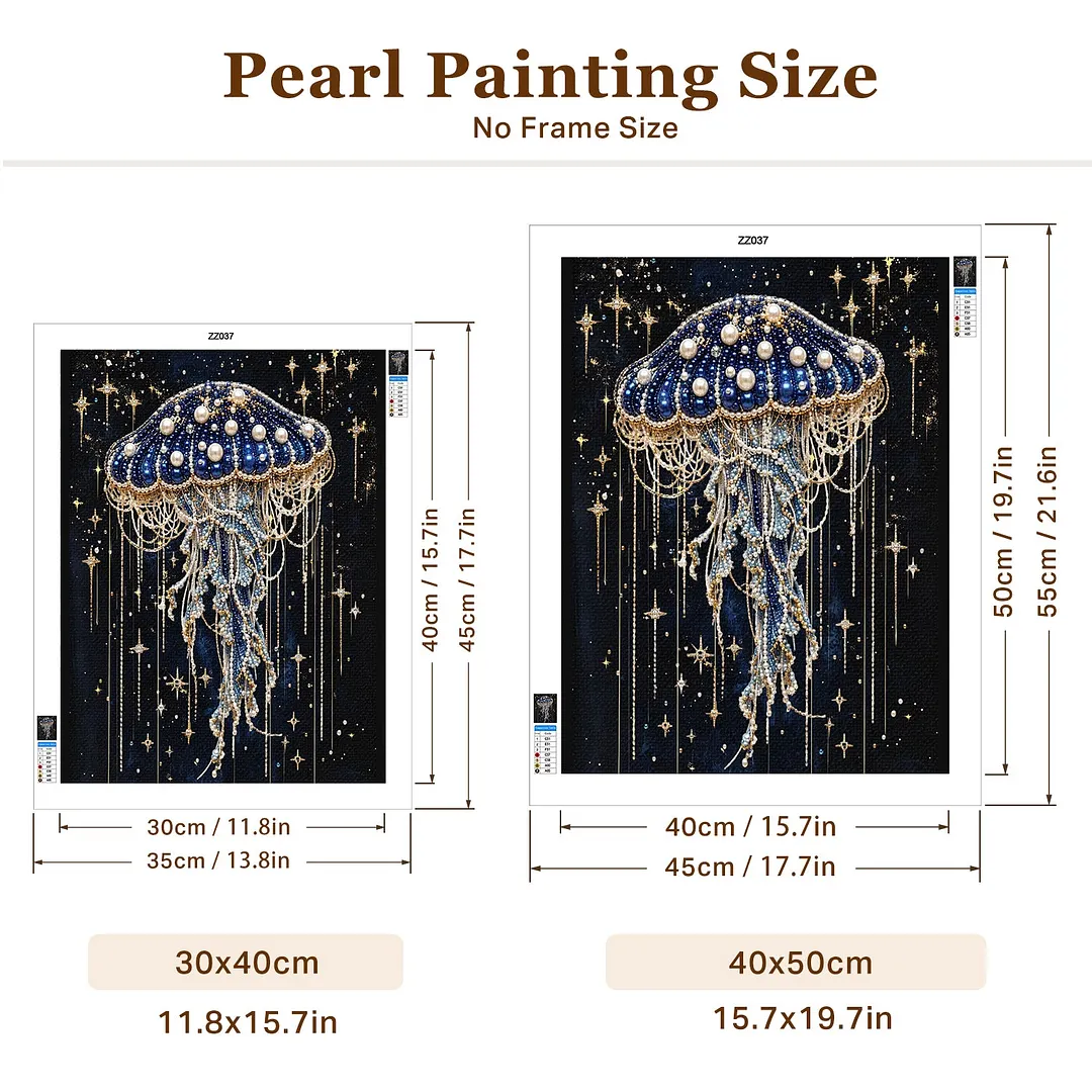 Golden Stars Jellyfish - Pearls Painting