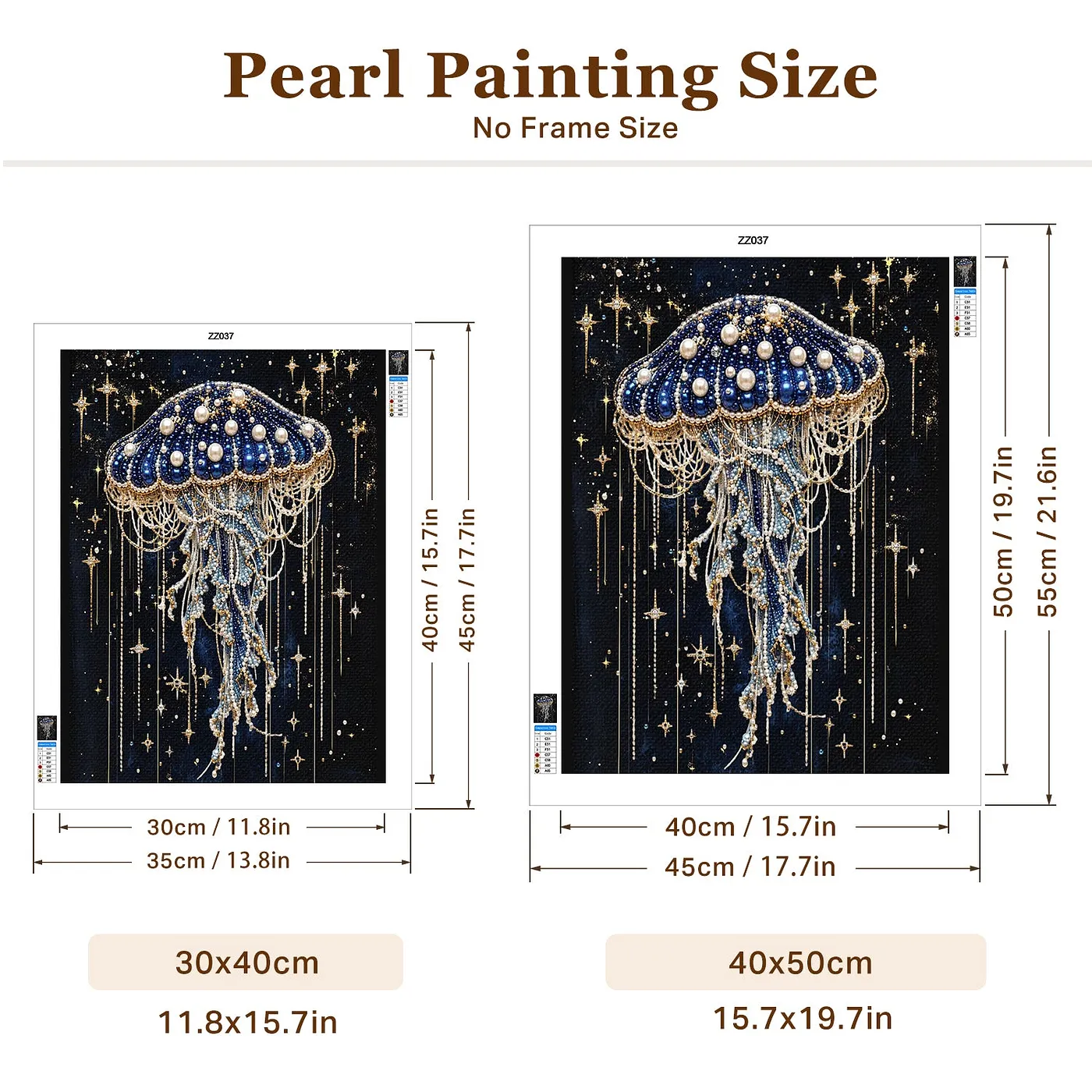Golden Stars Jellyfish - Pearls Painting