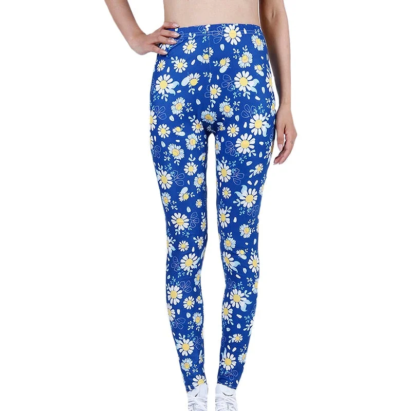 CUHAKCI Leggings Women's Space Dark Blue Leggins Print Pants High Quality Fitness Trousers Mujer Hot Gym Stretch Sportswear