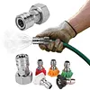 Garden Hose to Mini Power Washer Adapter Stainless Steel Leak-Proof Adapter 3/4 GHT to 1/4 Quick Connector for Car Wash & Outdoor Cleaning