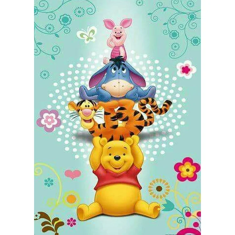 Cartoon Bear Round Full Drill Diamond Painting 30X40CM(Canvas) gbfke