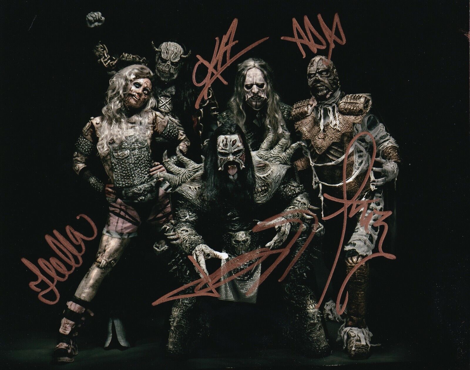 Lordi band REAL hand SIGNED 8x10 Photo Poster painting #2 COA Autographed