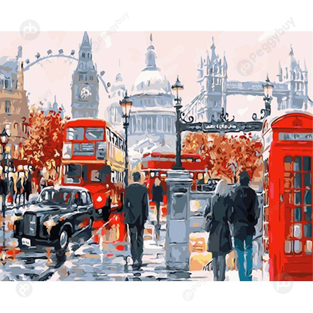 

40*50CM Paint By Numbers-London Street, 501 Original