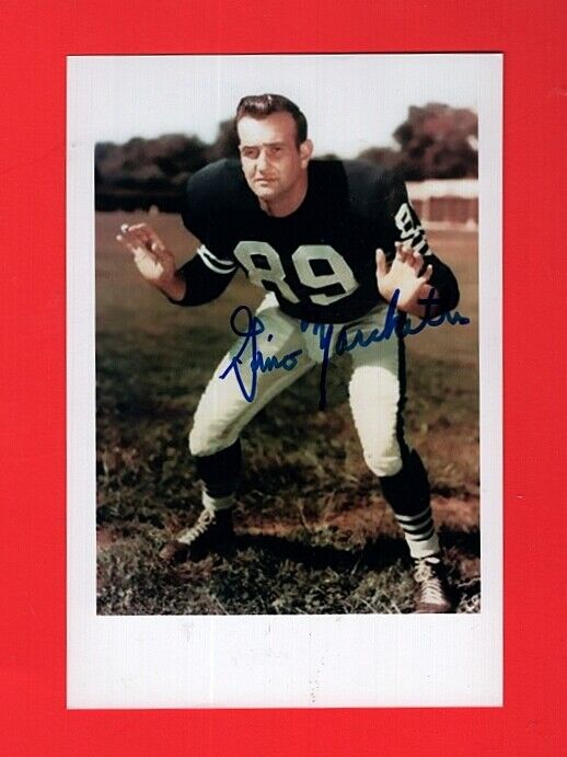 GINO MARCHETTI-BALTIMORE COLTS AUTOGRAPHED 4X6 COLOR Photo Poster painting-HOF- (d.2019)-COA