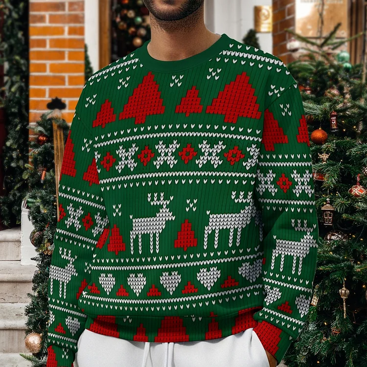 Limited Christmas Men's Casual Printed Long Sleeve Sweatshirt
