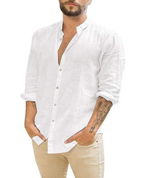 Casual Thin Long Sleeve Men's Shirt Top