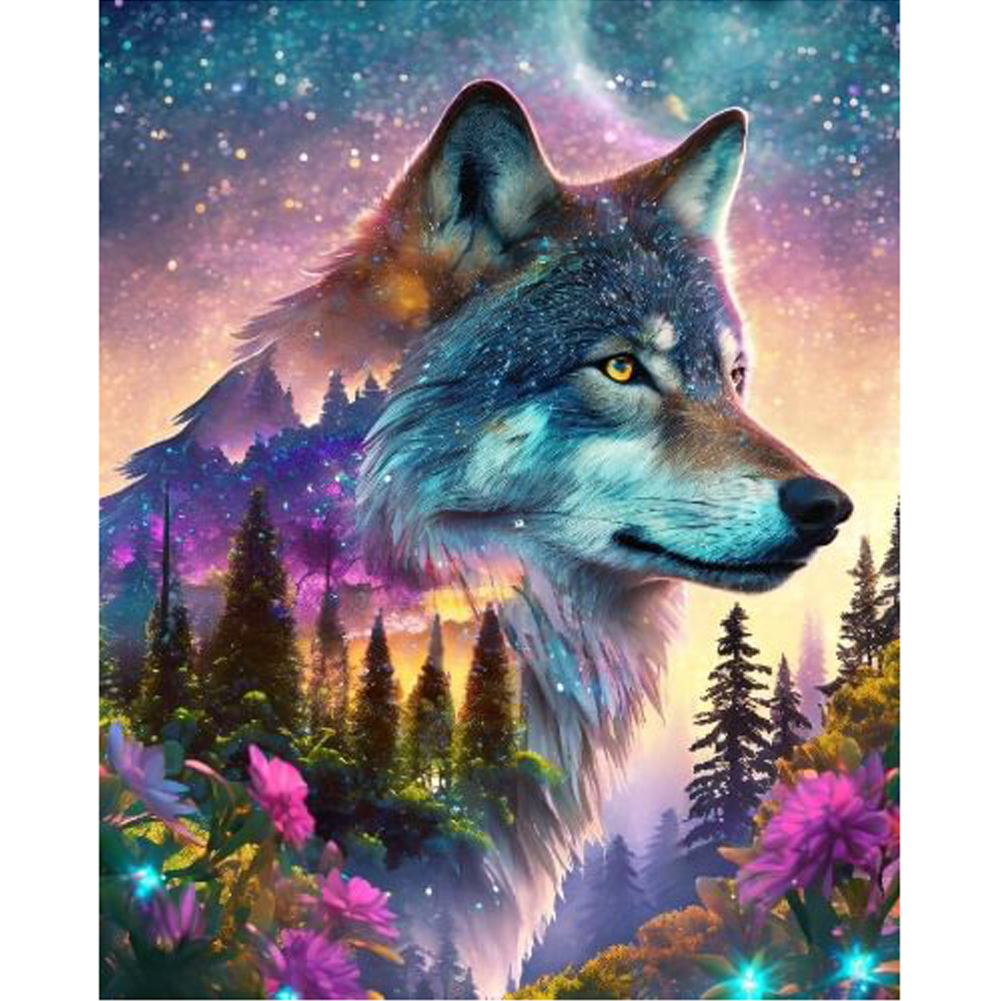 Diamond Painting - Full Round Drill - Forest Wolf(Canvas|40*50cm)