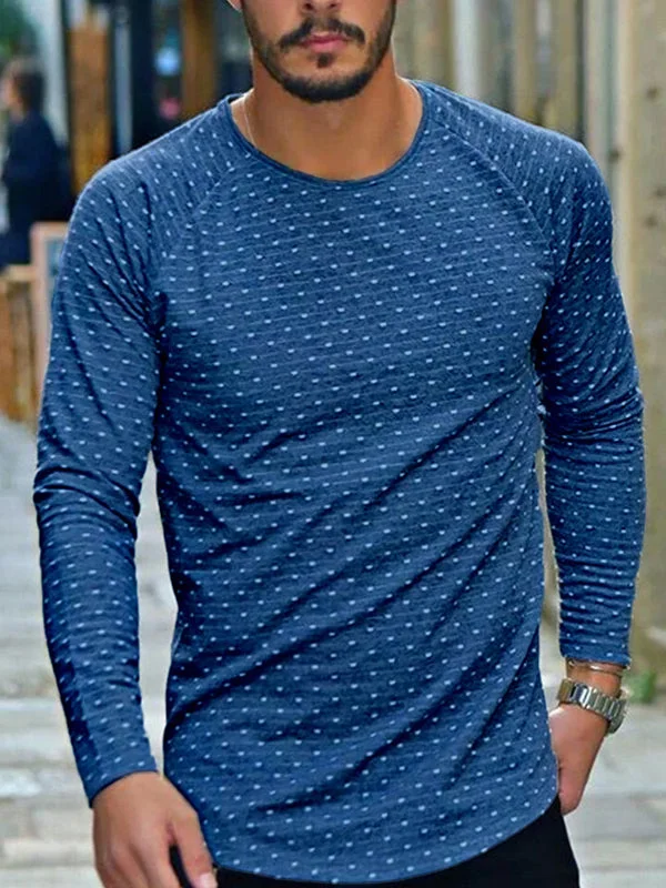 Long-sleeved Spotted Loose Fashion T-shirt