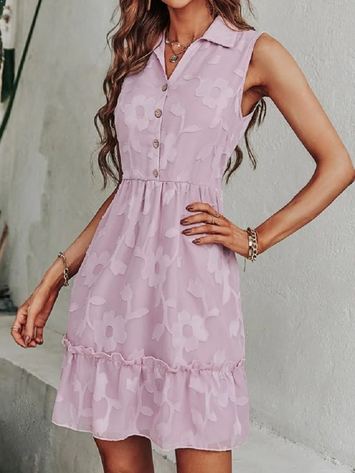 Fashion Jacquard Solid Color Dress