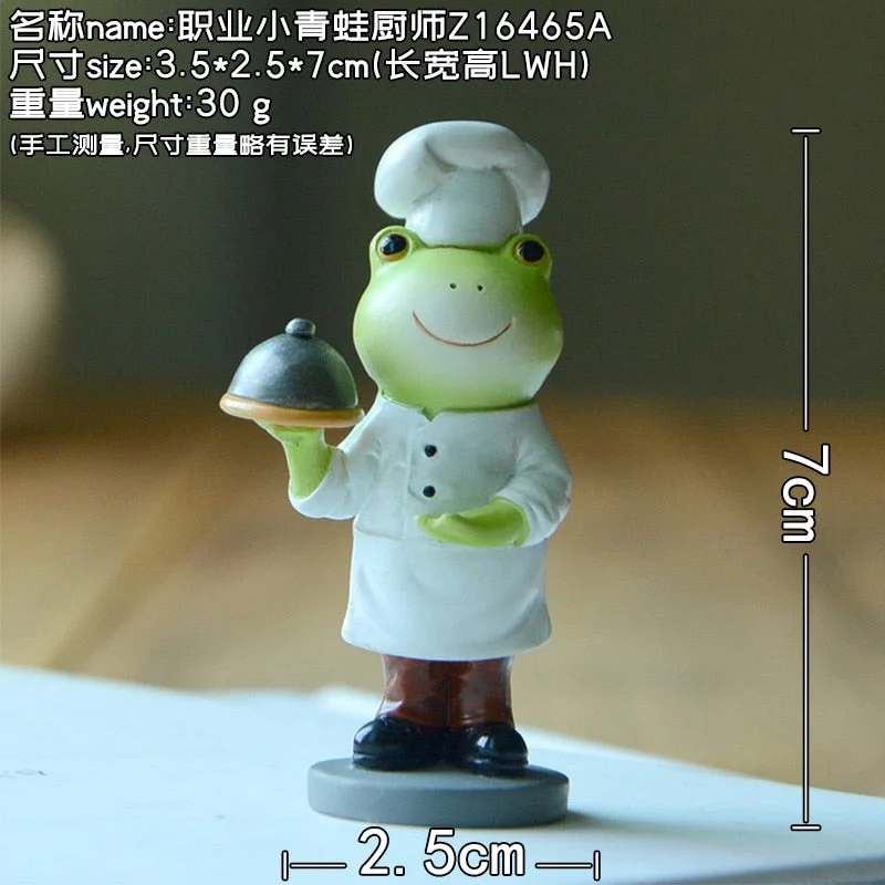 Lovely Occupation Character Frog Ornament Doctor Nurse Chef Fireman Action Figure Desktop Decor Mini Figurine Dolls Children Toy