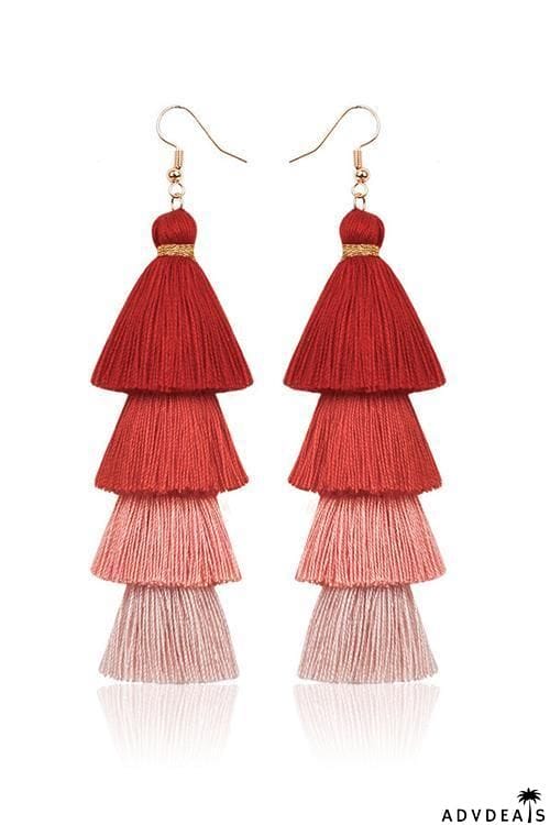 Gradient Tassels Layer Earring