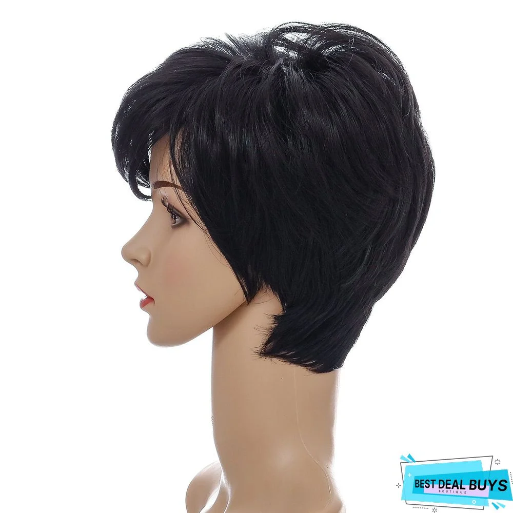 New Wig Ladies Oblique Bangs Fashion Short Straight Hair Wig
