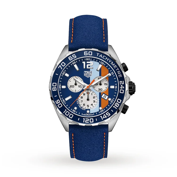 TAG HEUER Formula 1 Gulf Quartz Chronograph Special Edition 43mm Mens Watch CAZ101N.FC8243