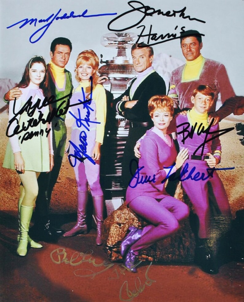 LOST In SPACE CAST Signed Photo Poster painting X7 June Lockhart, Mark Goddard, Angela Cartwright, Billy Mummy, Jonathan Harris, Marta Kristen + wcoa