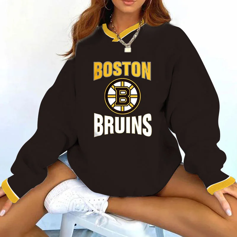 Women's Support Boston Bruins Hockey Print Sweatshir