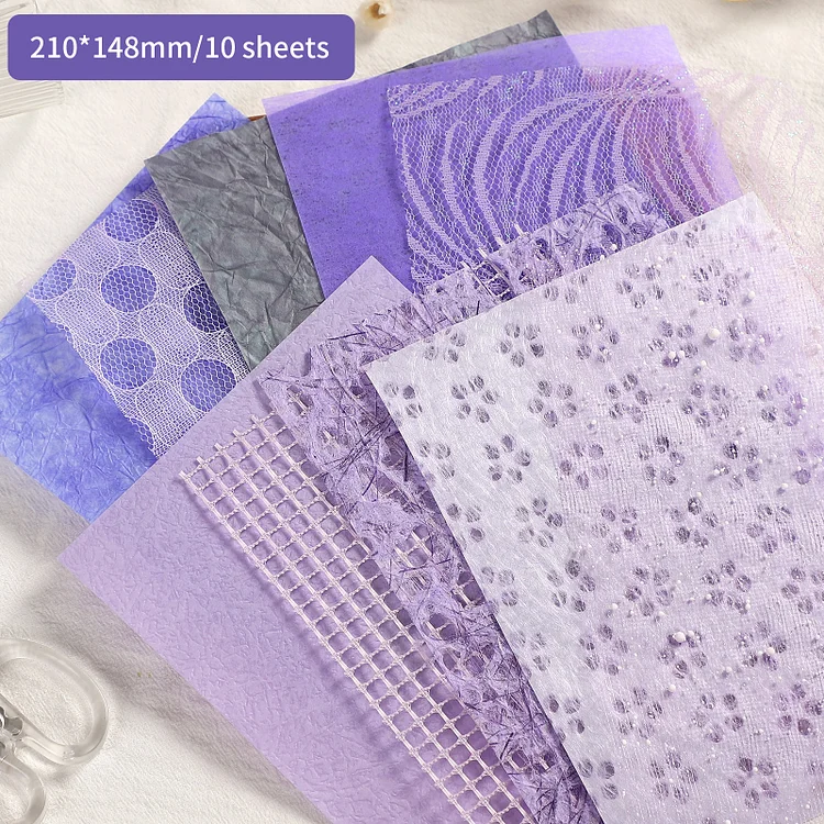 Journalsay 10 Sheets A5 Creative Mixed Special Material Paper Gauze Mesh Hollow Journal Decoration Memo Pad