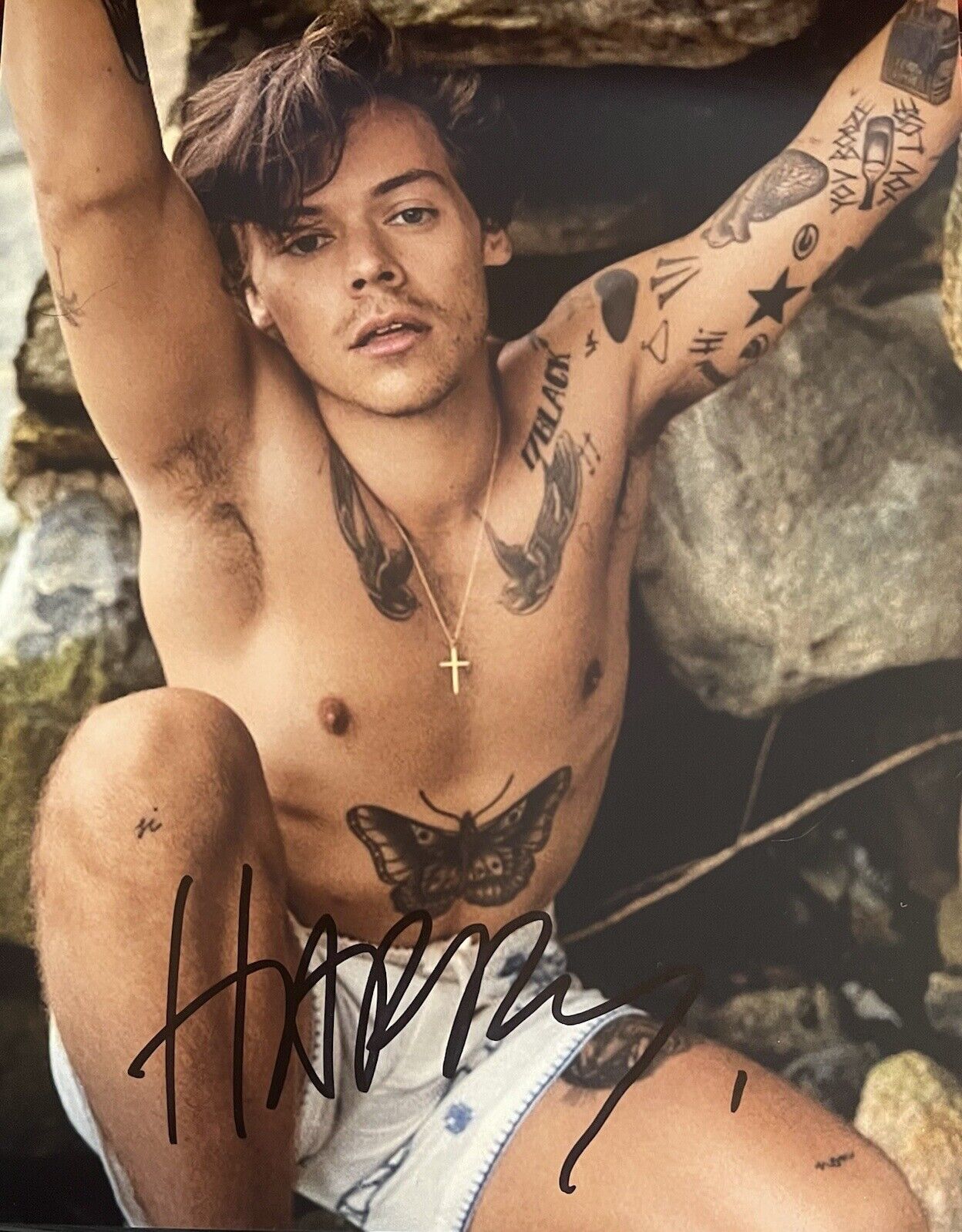 Harry Styles Signed Autographed 8X10 Color Photo Poster painting Sexy One Direction NPB RE LIST