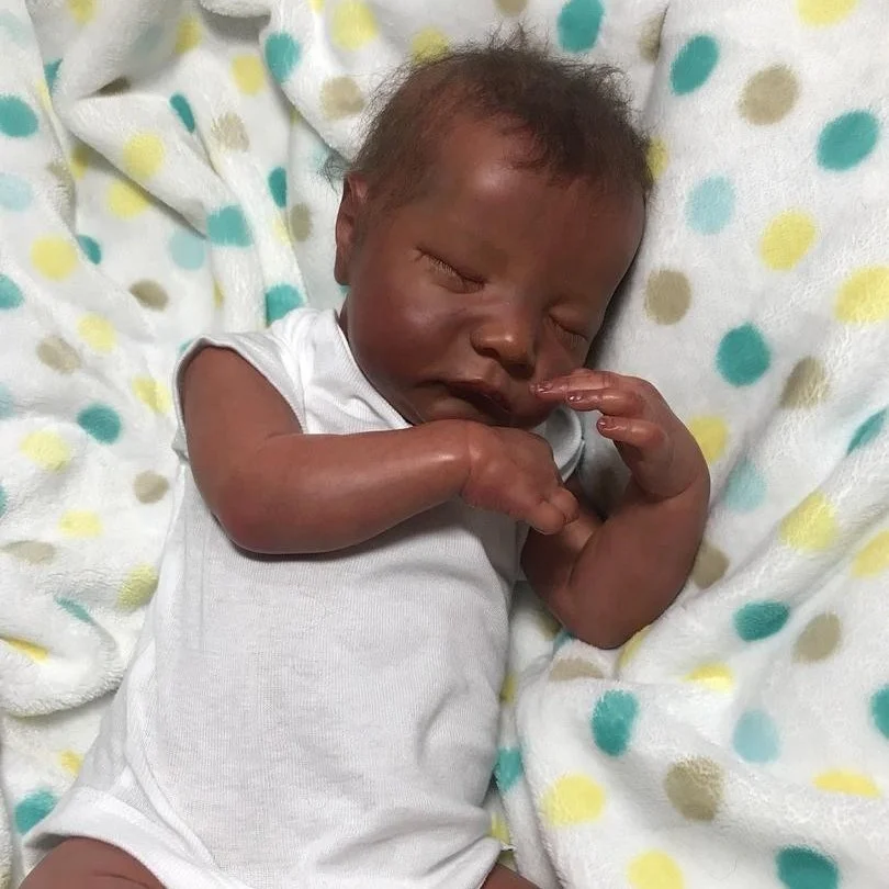 20" Real Lifelike Biracial Reborn Asleep Doll Boy Jaren,Gift foe Kids with Clothes and Pacifier