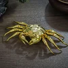 Handmade pure copper movable crab eight directions to bring wealth tea ceremony tea toy ornaments