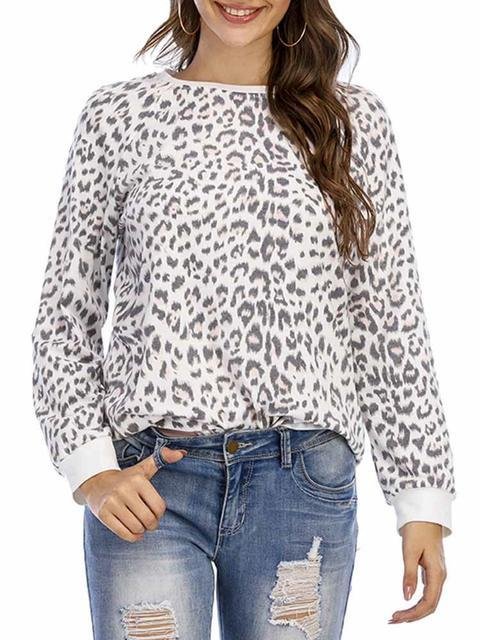 Leopard Print Long Sleeve Sweater - Shop Trendy Women's Clothing | LoverChic