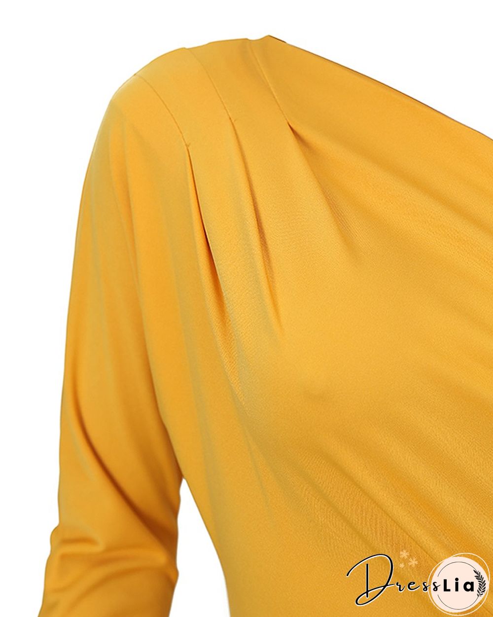 Solid Skew Neck Bodycon Dress