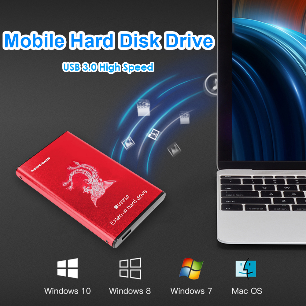 

Phoenix Pattern External Hard Drive USB 3.0 Portable HDD for PC Red, 500g, 501 Original