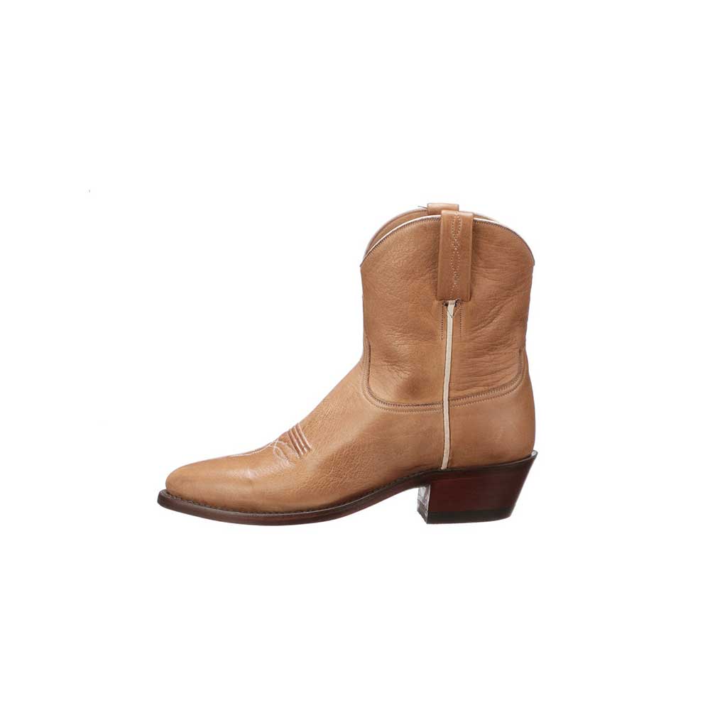 Tan Pointed Toe Chunky Heel Silhouette Cowgirl Ankle Boots Nicepairs