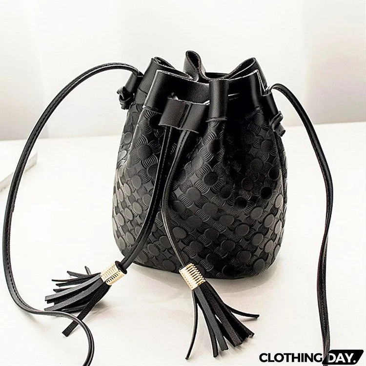 Fashion Casual Solid Tassel Design Crossbody Bag