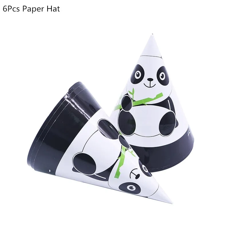 Cartoon Panda Theme Birthday Party Decorations Disposable Tableware Sets Plate Napkin Panda Party Balloon Baby Shower Favors
