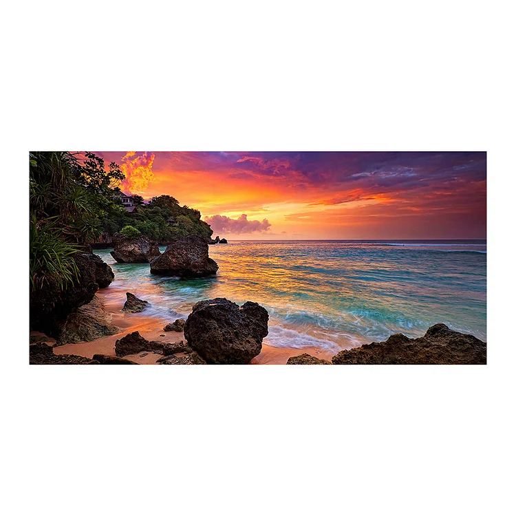Scenery Stamped Cross Stitch Kits DIY Printed Embroidery 11CT Needlework 40*85cm