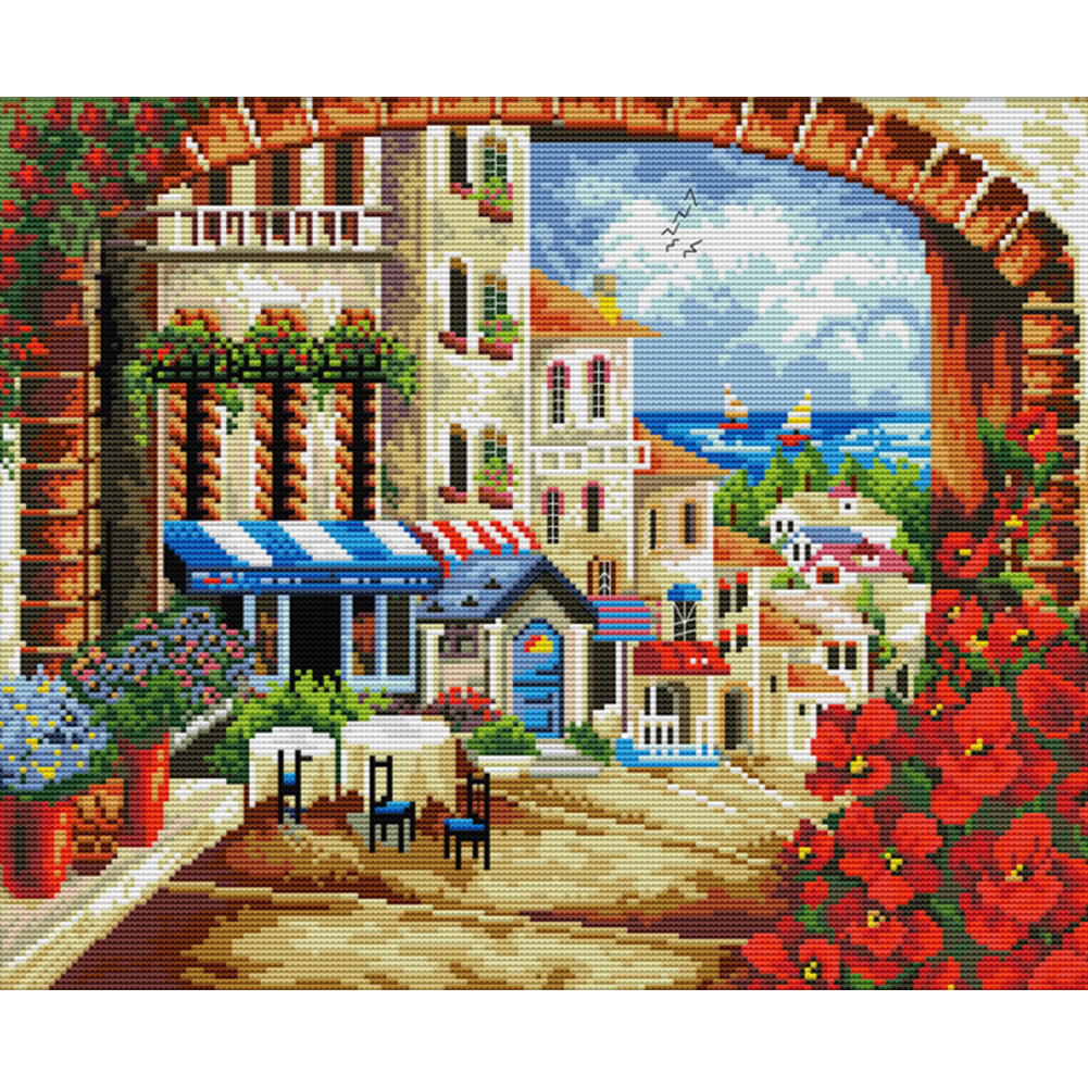 

Landscape - 14CT Stamped Cross Stitch - 43*36CM, 501 Original