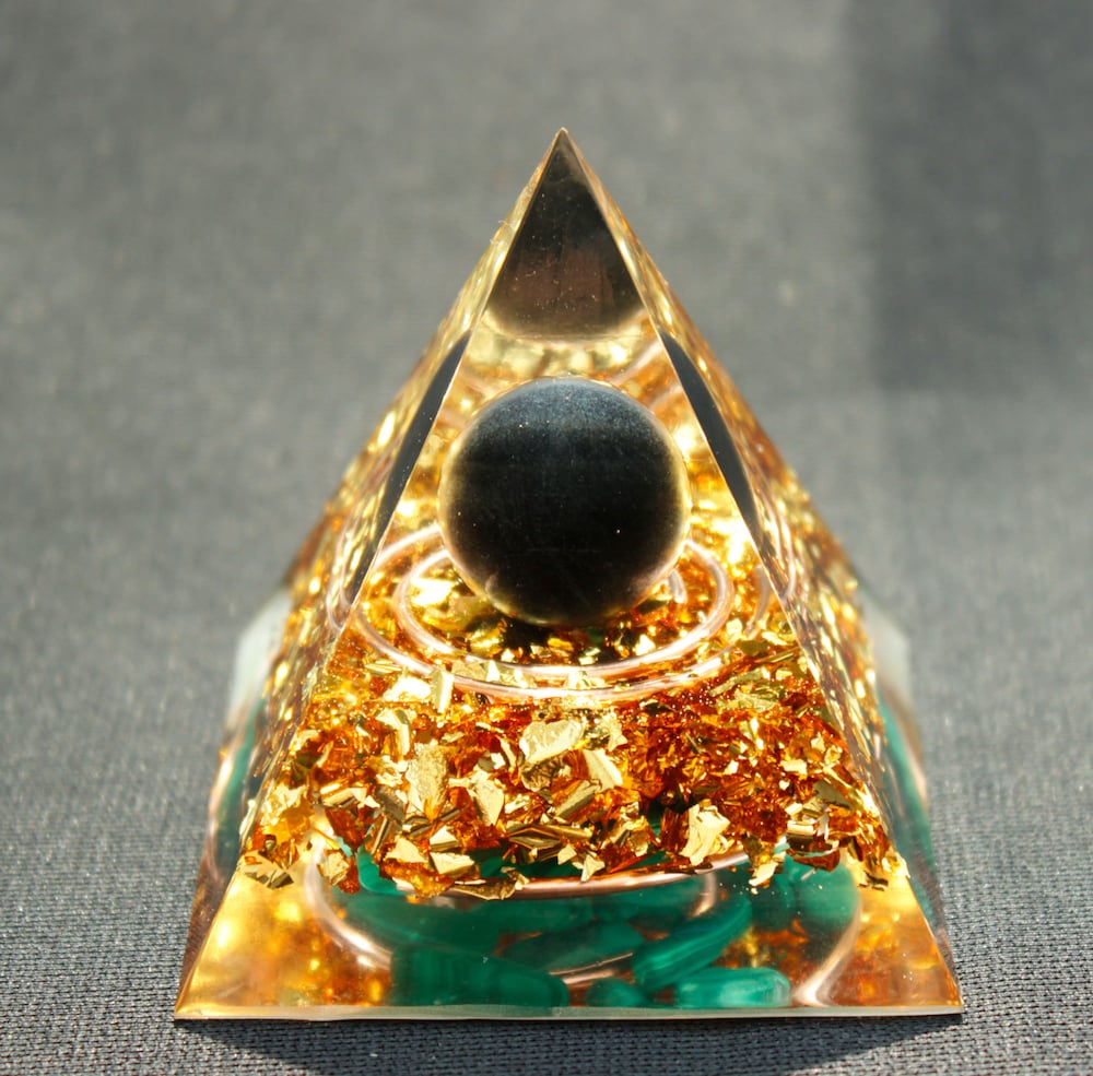 

Orgone Pyramid Chakra - Malachite in Double, 501 Original