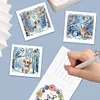 6pcs DIY Owl Dog Diamond Painting Greeting Card