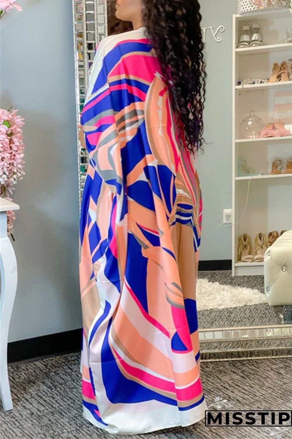 Blue Fashion Casual Print Cardigan Outerwear