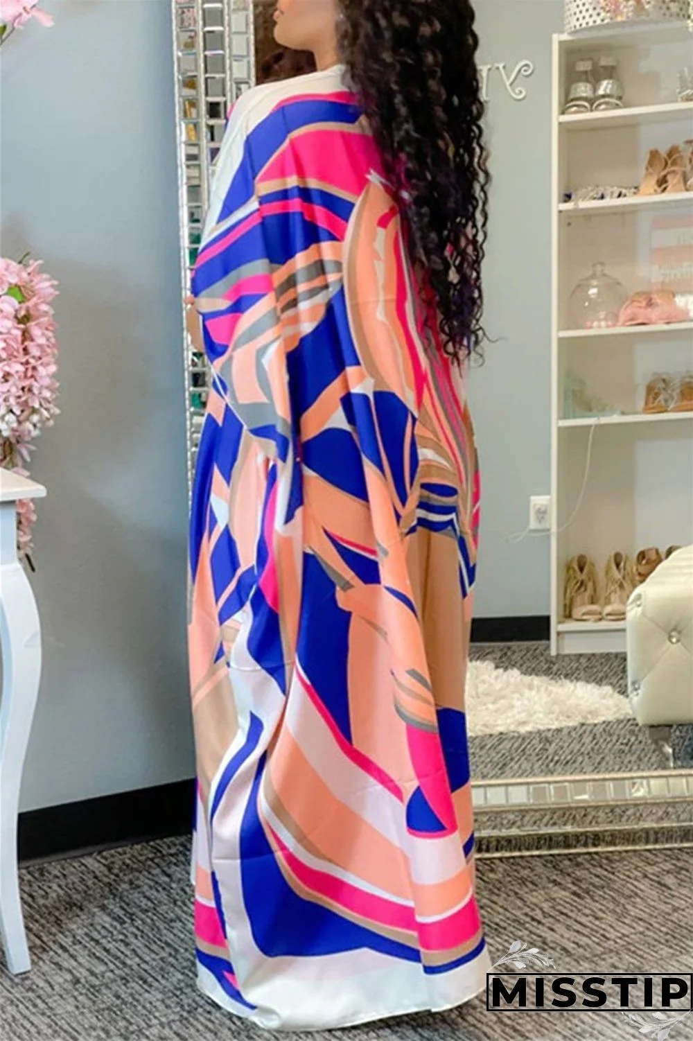 Blue Fashion Casual Print Cardigan Outerwear