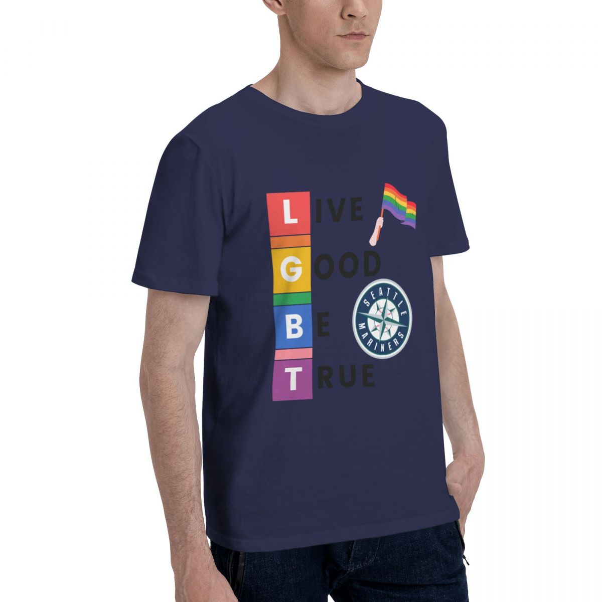 Seattle Mariners LGBT Pride Cotton T-Shirt Men's