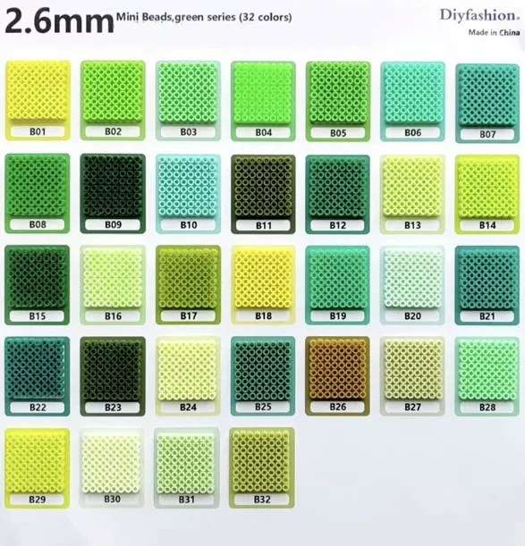 2.6mm Artkal Series B Green Fuse Beads 1200 beads / pack ✨
