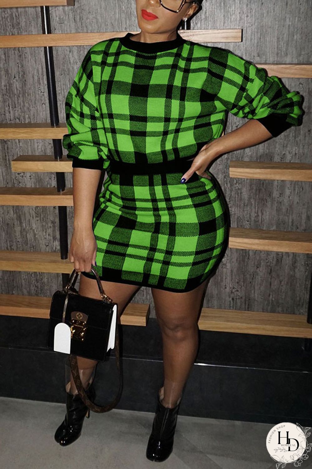 Red Sexy Acrylic Print O Neck Long Sleeve Regular Sleeve Short Two Pieces