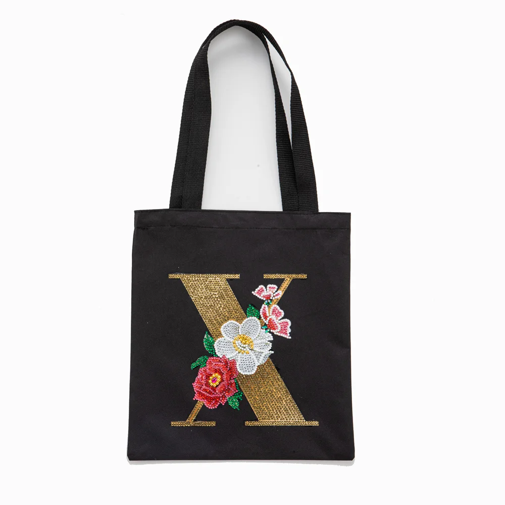 DIY Diamonds Painting Handbag Linen Shopping Bag Portable Fashion for Work