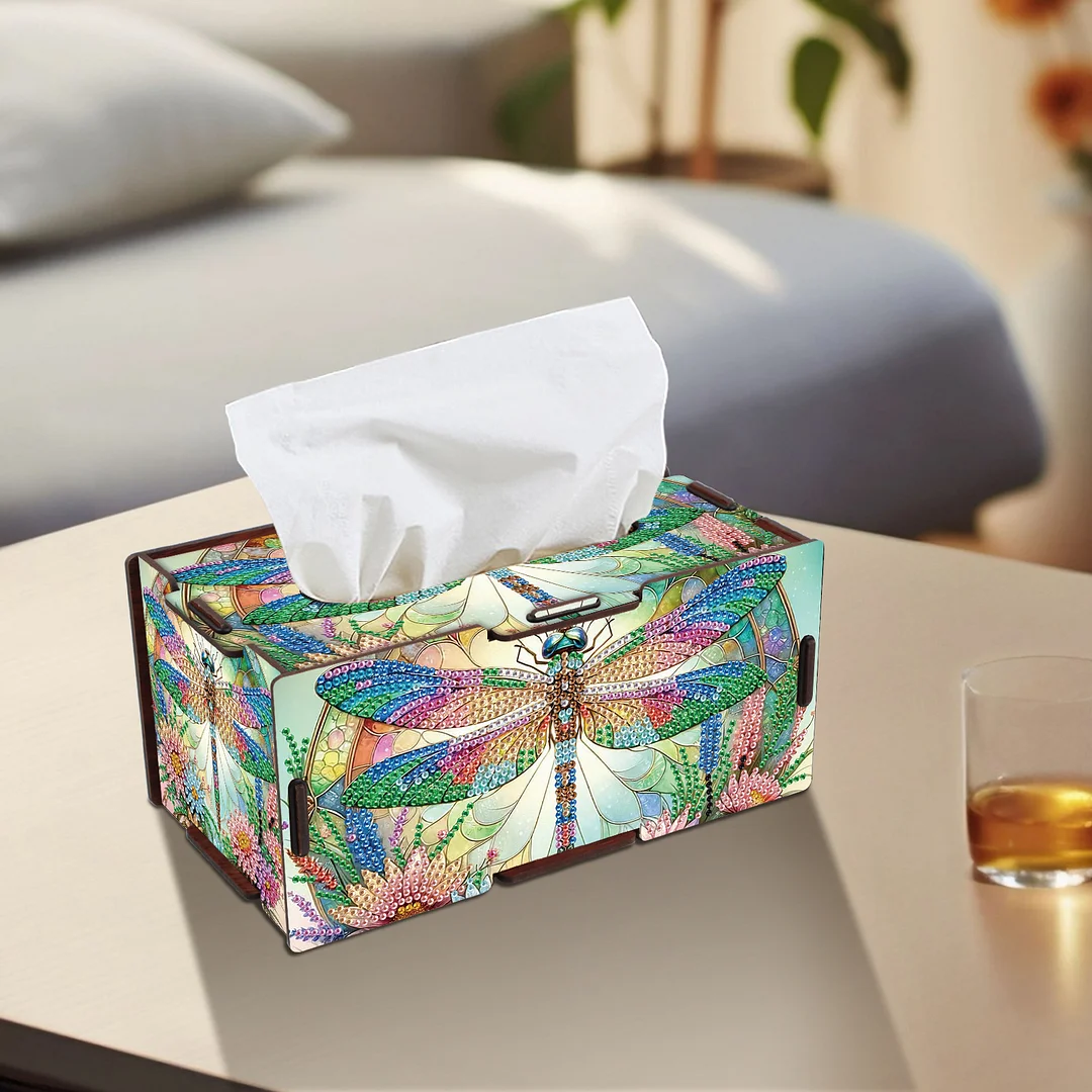 Wooden Diamond Painting Tissue Box for Home and Office Decoration (ZJH038)