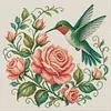 Rose Hummingbird PDIY 11CT 3 Strands Stamped Cross Stitch Kit 40x40cm
