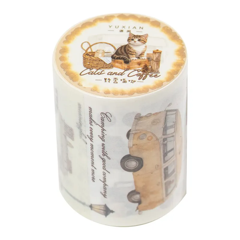 和紙テープ - コーヒーと猫シリーズ ヴィンテージ 暮らし ストリート